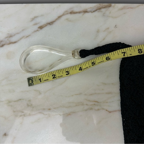 Vintage Micro Knit Crochet Black Wristlet Clutch - Picture 4 of 16